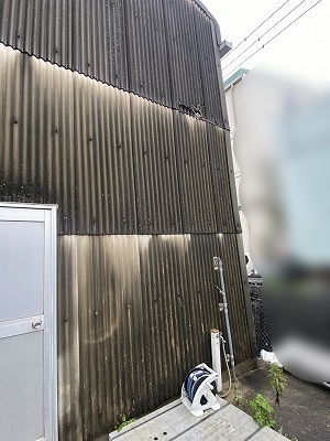 豊橋市　波形　スレート　倉庫　カバー工法